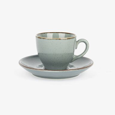 Taza de café con plato azul de porcelana Olite 9cl