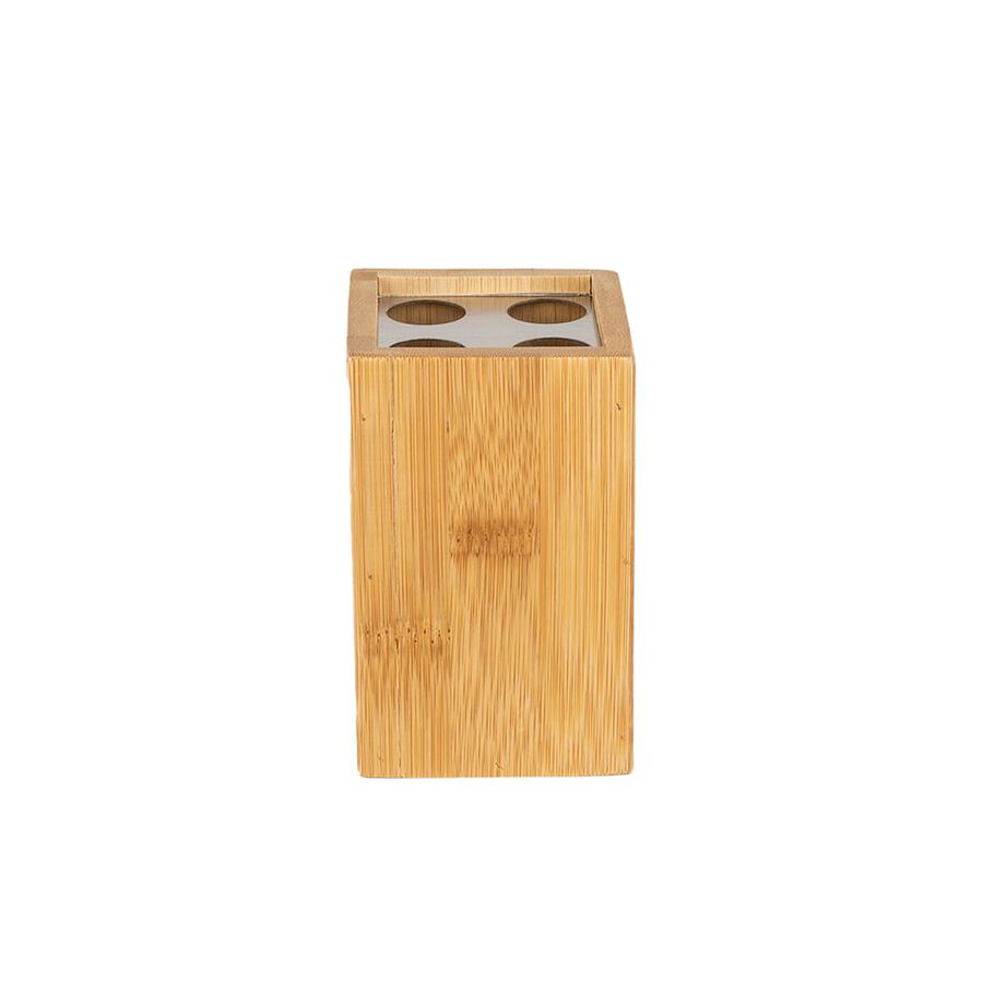 Vaso portacepillos de bambú