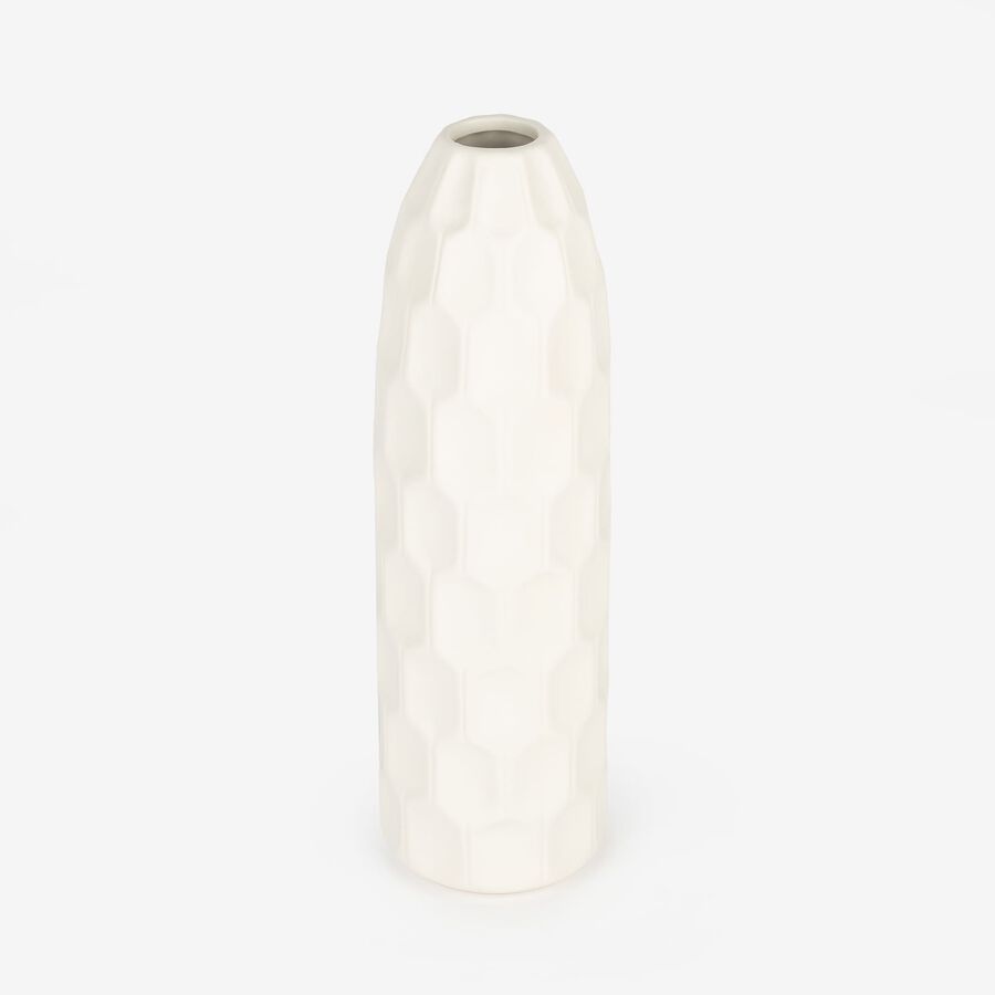 Jarrón de gres blanco Simón Ø9x31cm