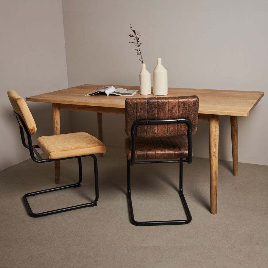 Mesa de comedor de madera de olmo reciclada Mop 180x90x76cm