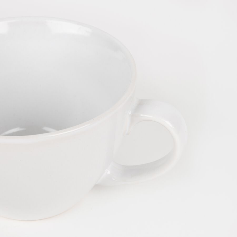 Taza con plato de cerámica blanca 45cl