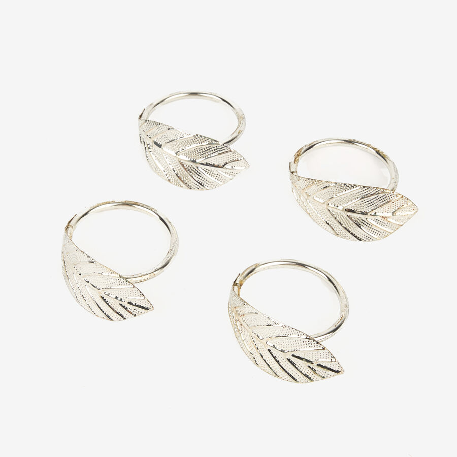 Set de 4 servilleteros de metal plateados