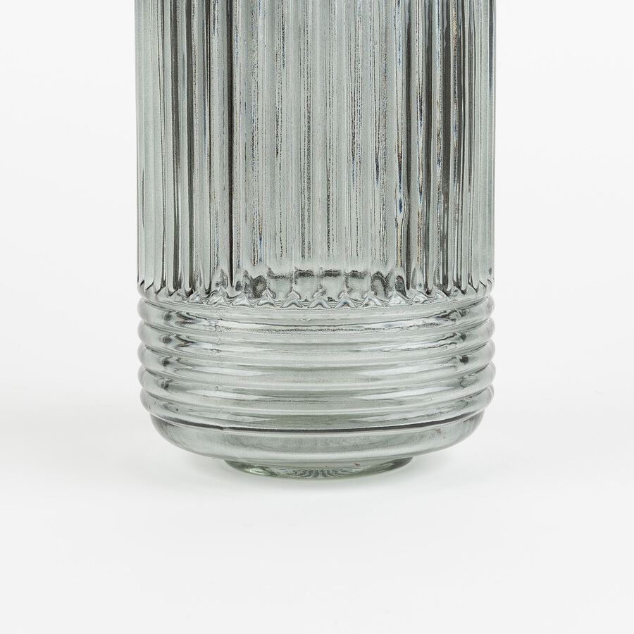 Jarrón de cristal gris Huise Ø12x18cm