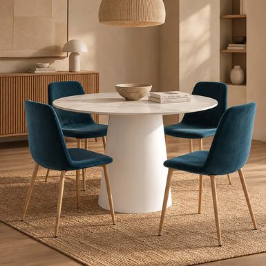 Mesa de comedor blanca de madera Uren &Oslash;120cm