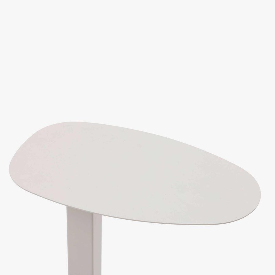 Mesa auxiliar de jard&iacute;n de aluminio blanca Venira 50x30x50cm