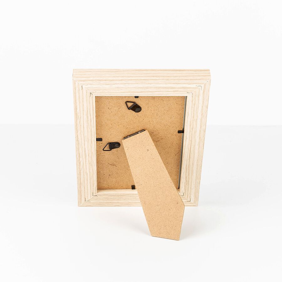 Marco de fotos blanco y natural Obi 10x15cm