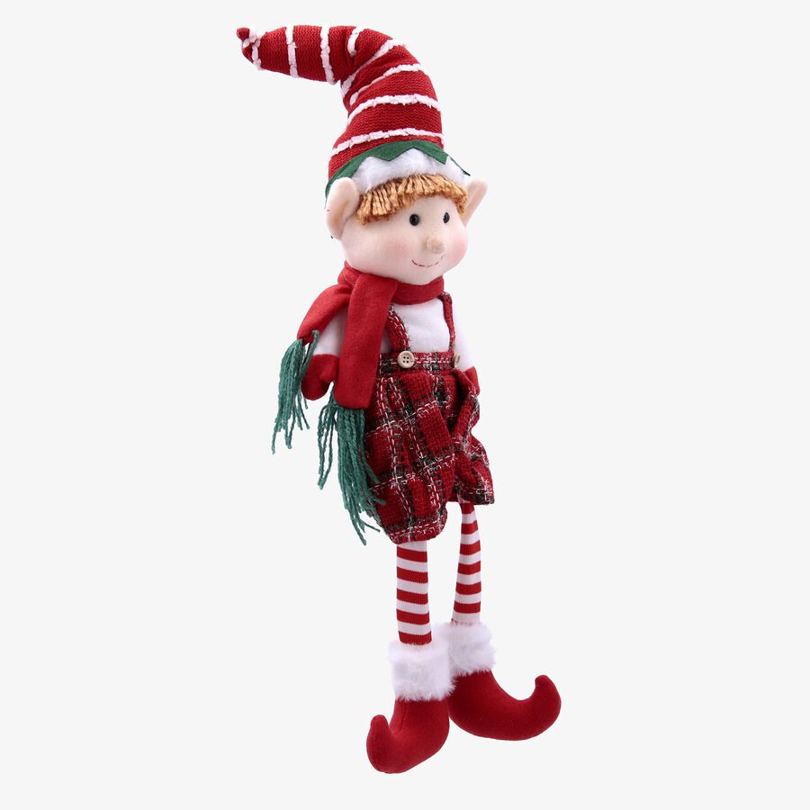 Mu&ntilde;eco de elfo navide&ntilde;o sentado 65cm