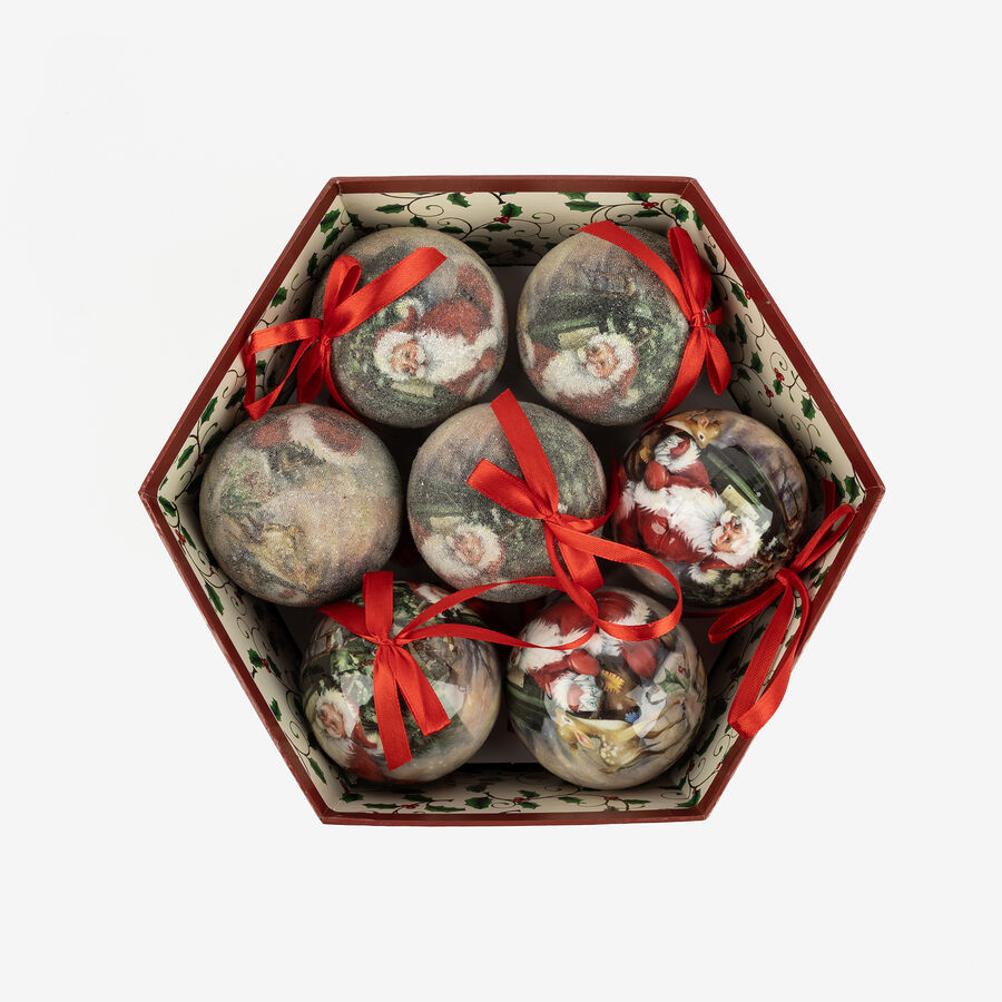 Set de 14 bolas decorativas Santa Claus Ø7,5cm