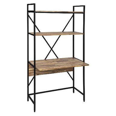 Escritorio con estantería de madera de acacia Aura 90x51x180cm