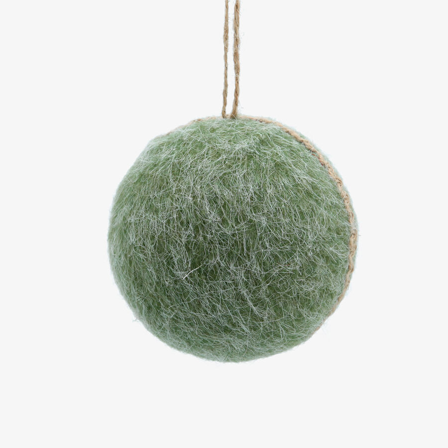 Bola de Navidad de fieltro verde 11x11cm