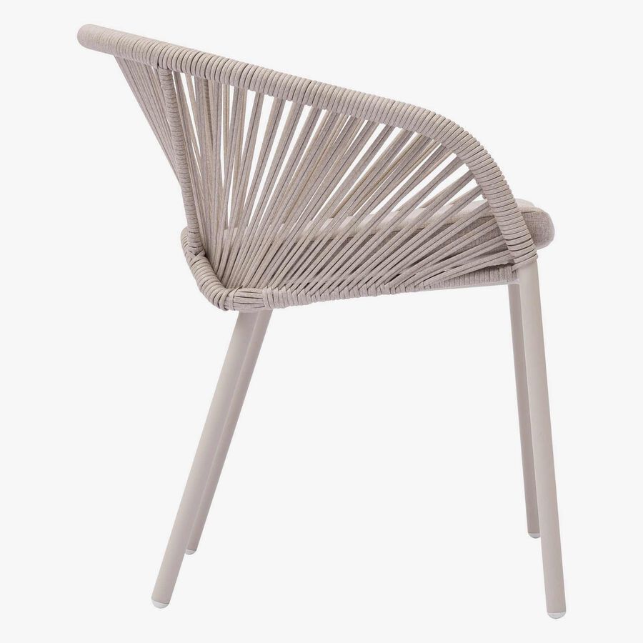 Sill&oacute;n de jard&iacute;n de aluminio crema Oryxa 57x62x77cm