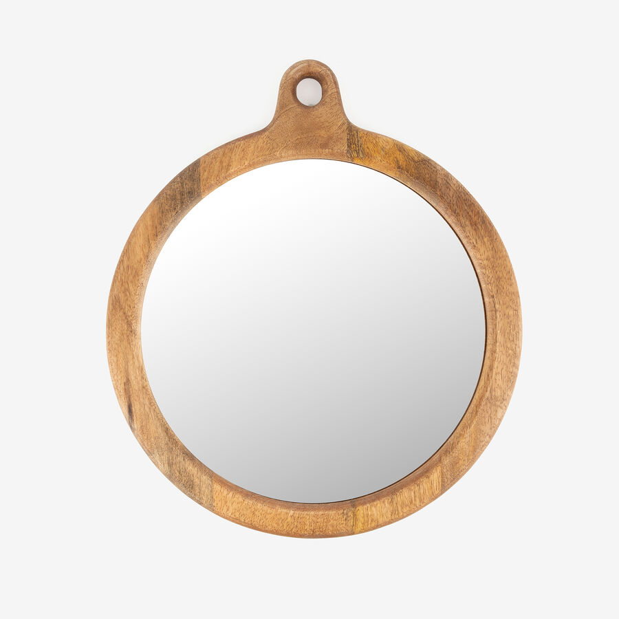 Espejo de pared redondo de madera &Oslash;30cm