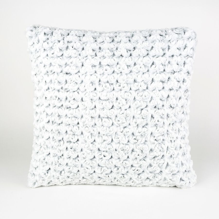 Cojin gris dise&ntilde;o rosa 45x45cm