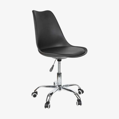 Silla de oficina con ruedas negra Tulip 48x55x82cm