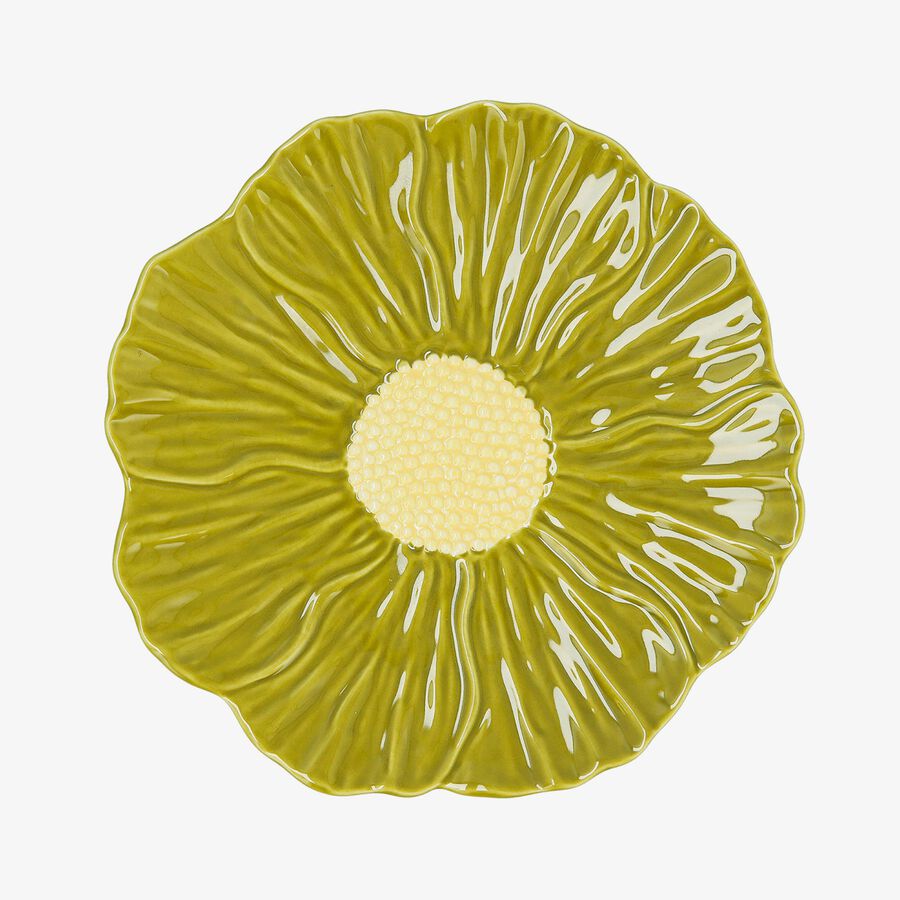 Plato de flor verde de porcelana Pomera 21cm
