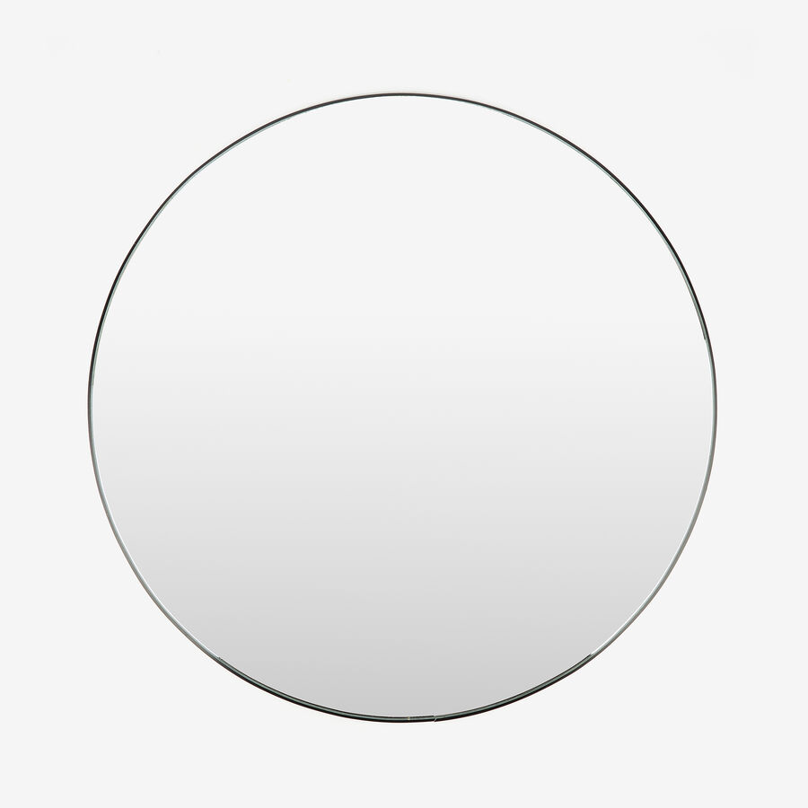 Espejo de pared redondo de metal negro Ø55cm