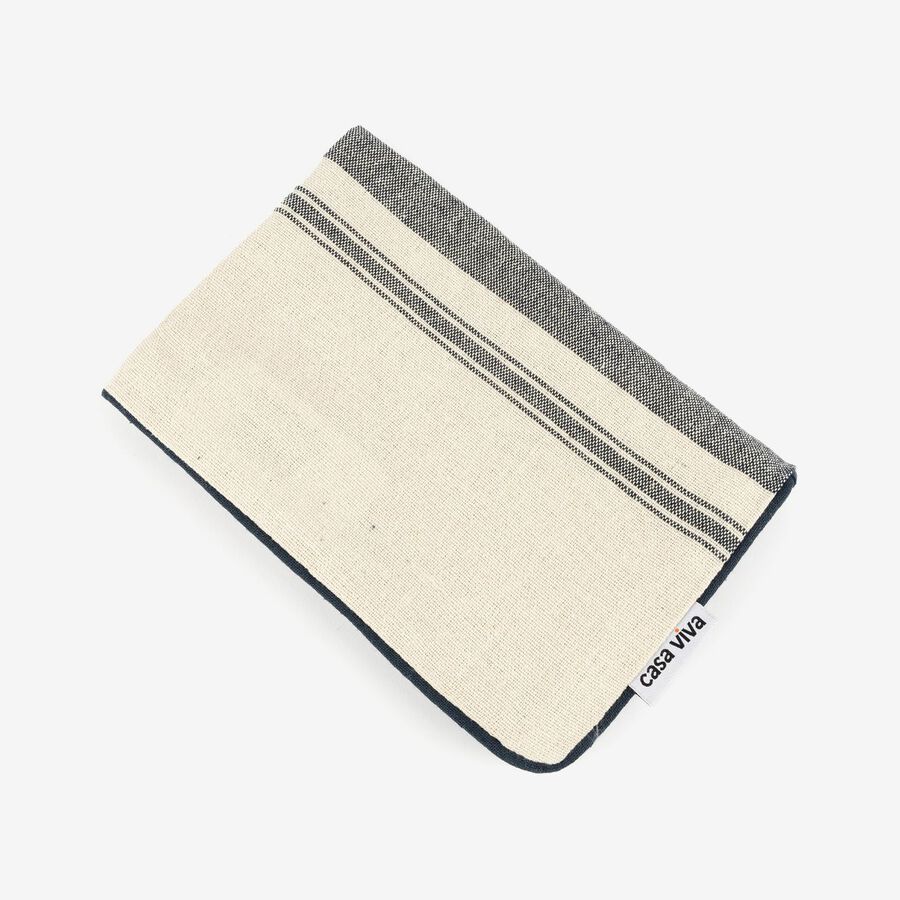 Funda de cojín de algodón con rayas azules Niza 30x45cm