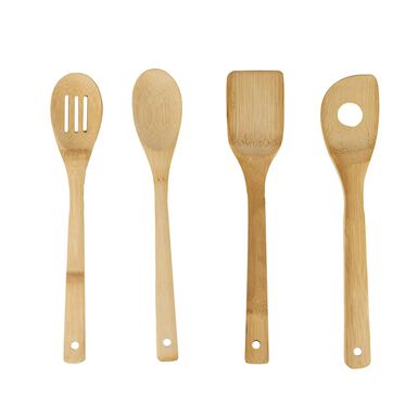Set de 4 utensilios de cocina de bamb&uacute;