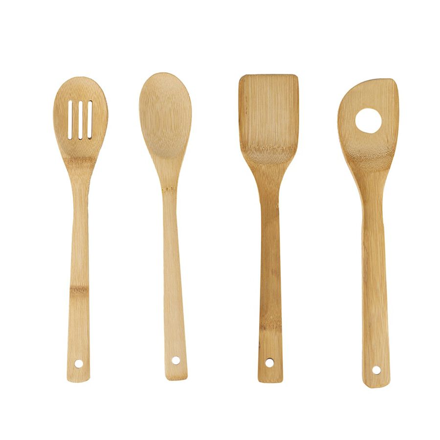 Set de 4 utensilios de cocina de bamb&uacute;