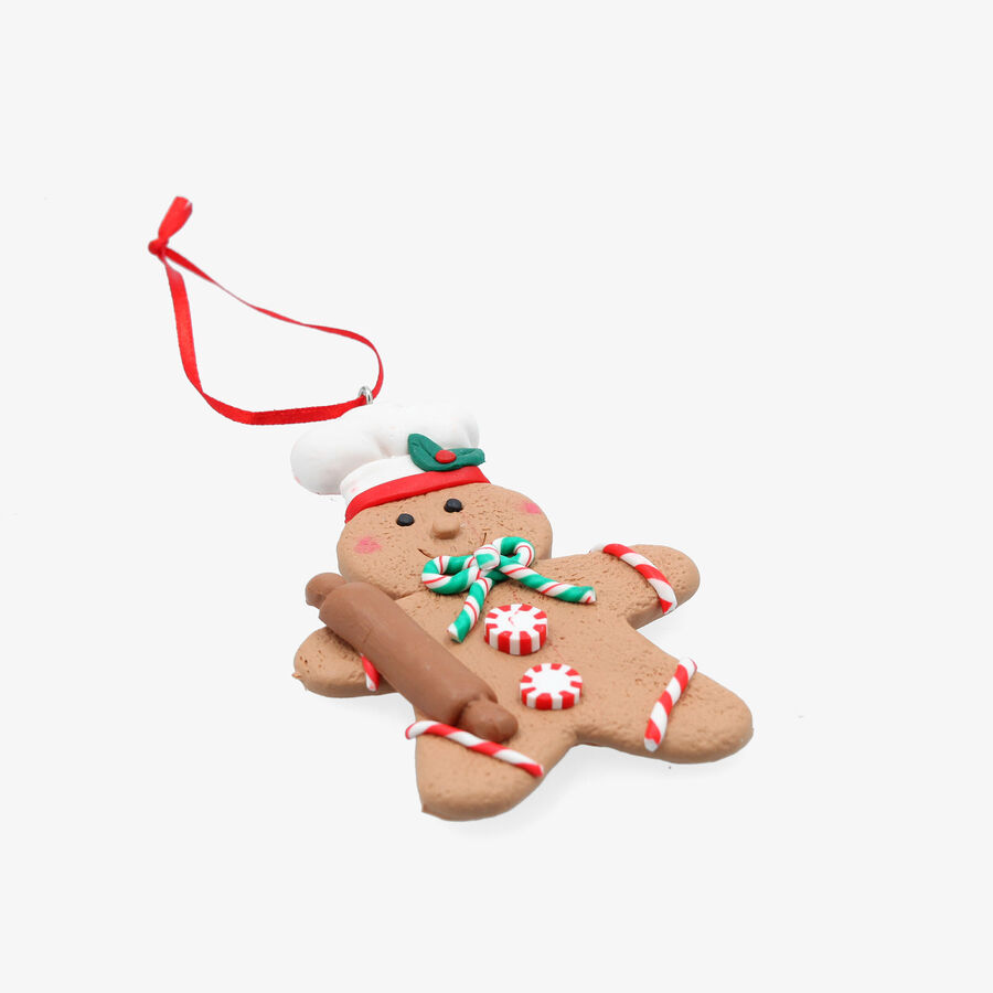 Adorno colgante de arcilla Gingerbread Cookie 14cm