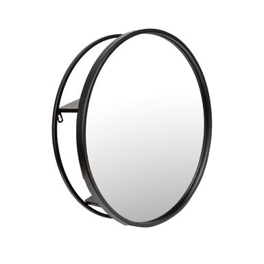 Espejo redondo de metal negro 50cm