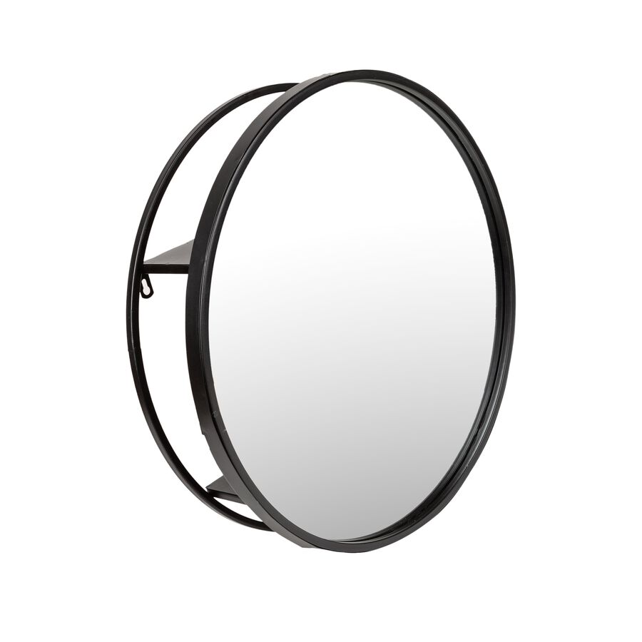 Espejo redondo de metal negro 50cm