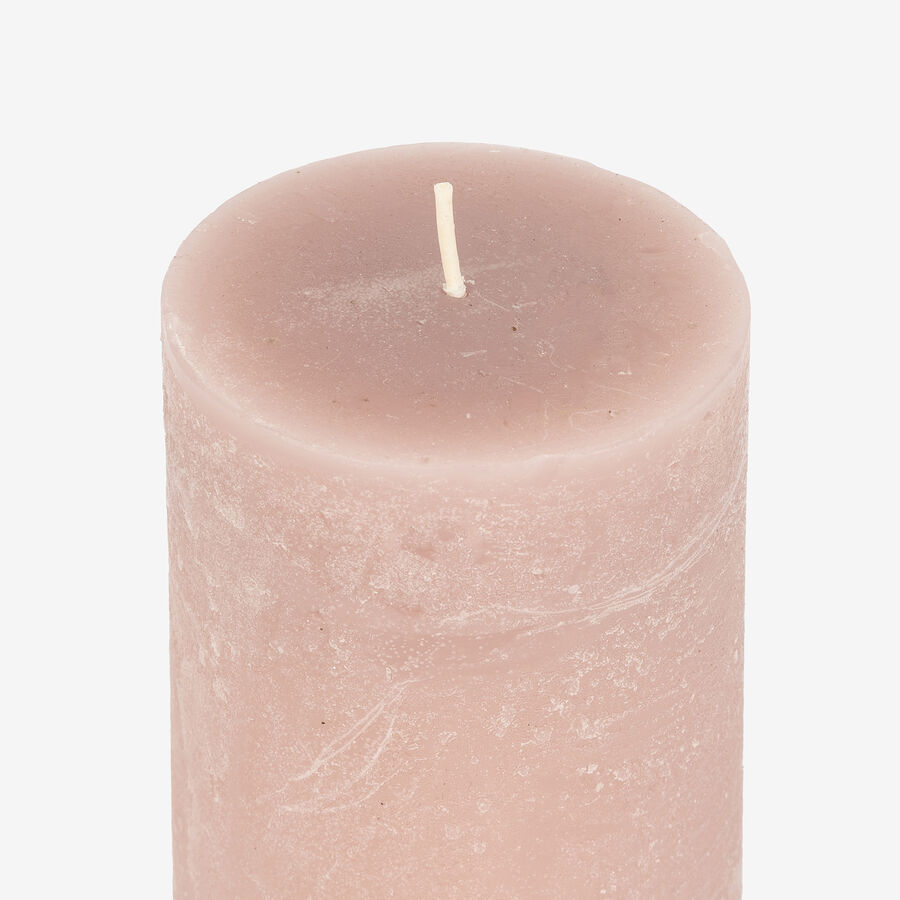 Vela decorativa cilindro rosa Kanea &Oslash;7x14cm