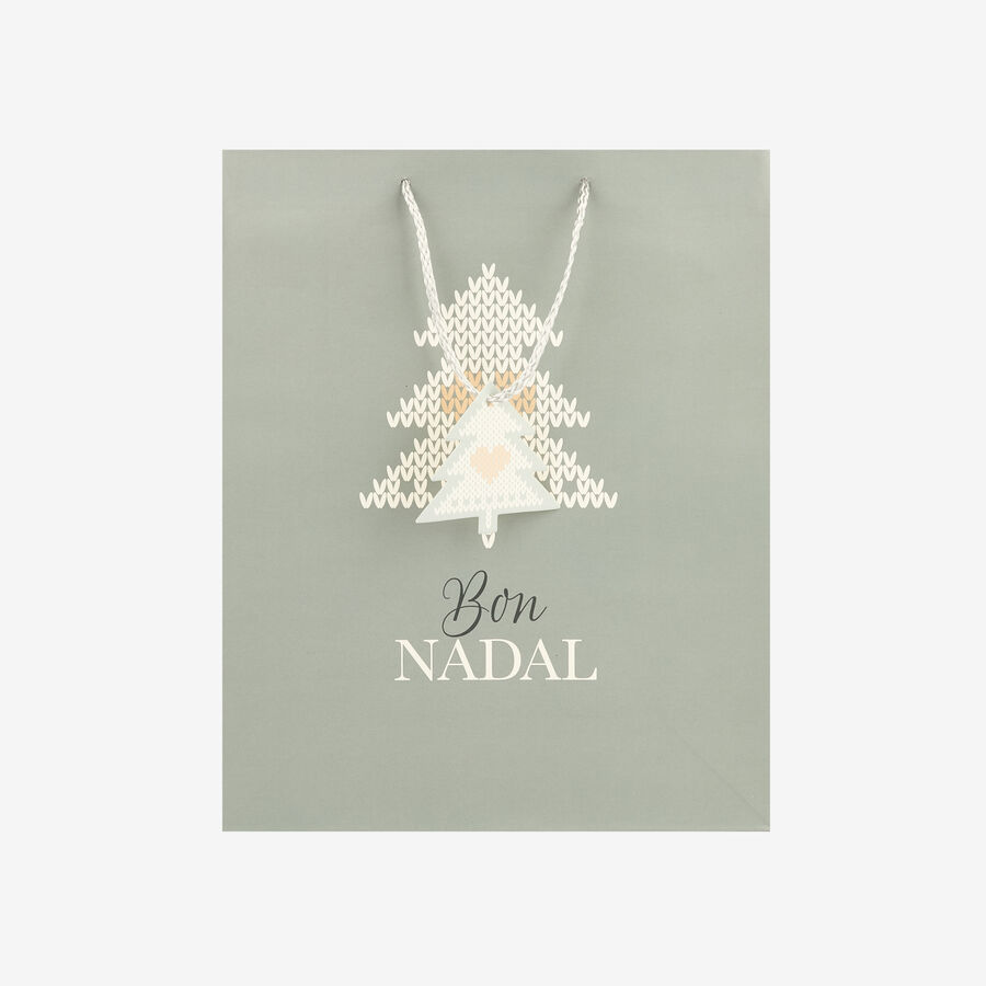 Bolsa de papel para regalo gris Nordic L