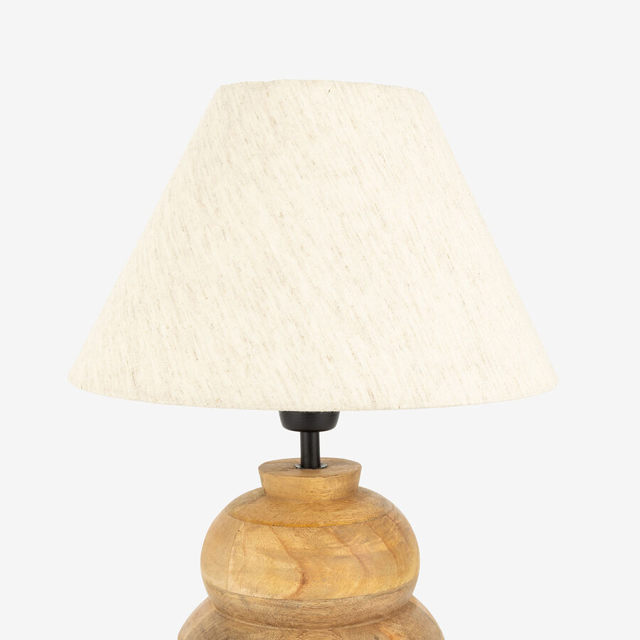 L&aacute;mpara de mesa de madera de mango Vati &Oslash;19x29cm