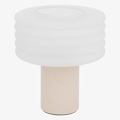 L&aacute;mpara de mesa Astor de vidrio beige 36cm