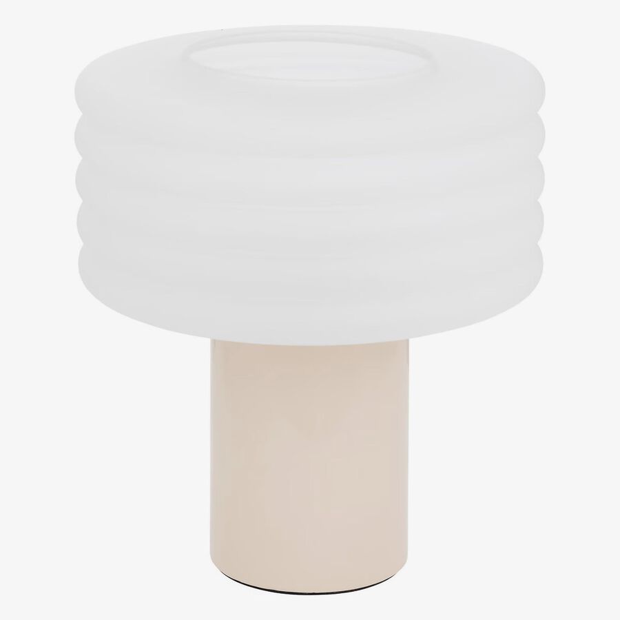 L&aacute;mpara de mesa Astor de vidrio beige 36cm