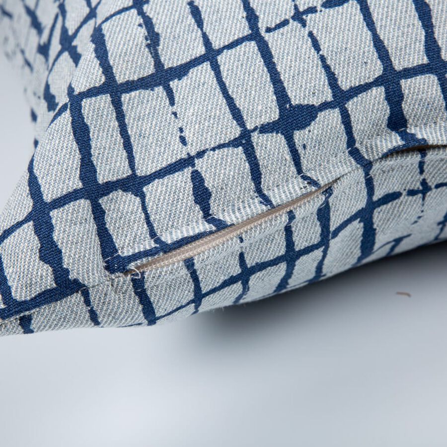 Funda de cojín de algodón azul Kurten 45x45cm