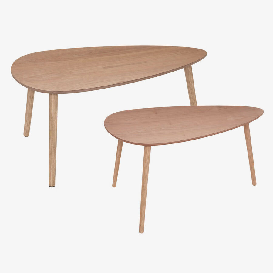 Set de 2 mesas nido bajas de madera Urel
