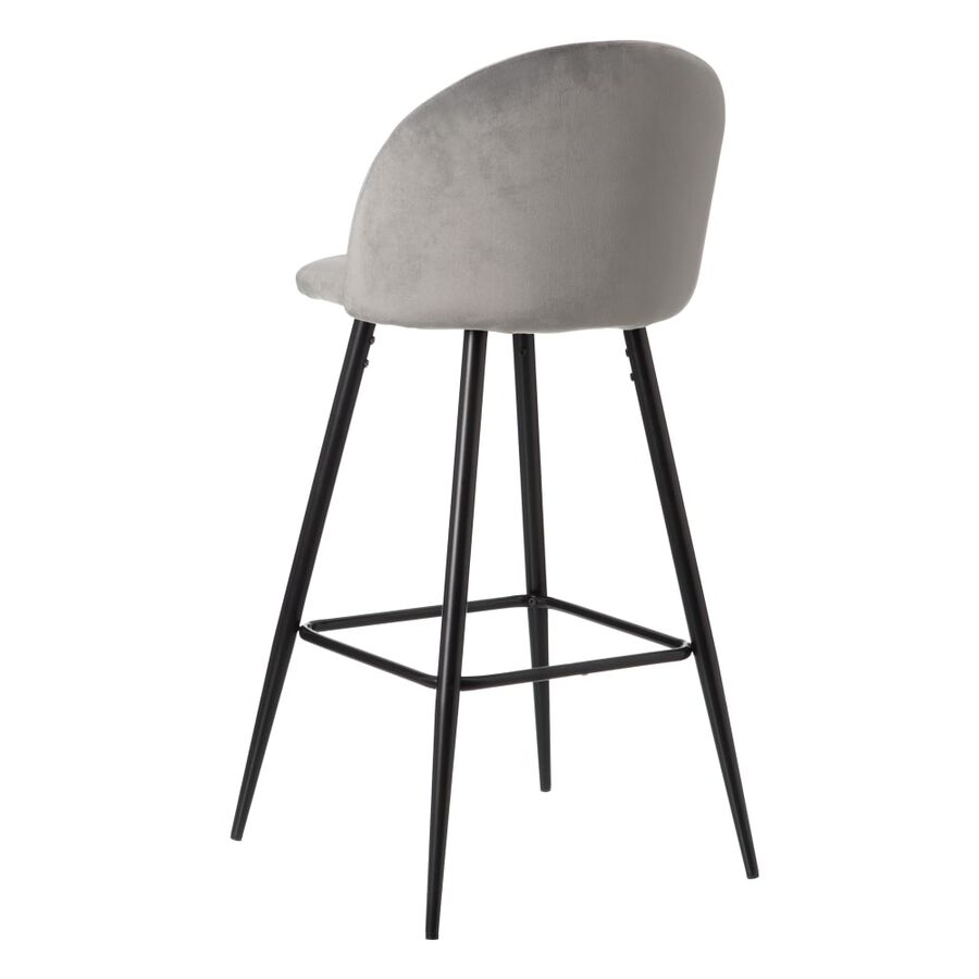Set de 2 taburetes altos de metal gris Caleb 40x48x102cm