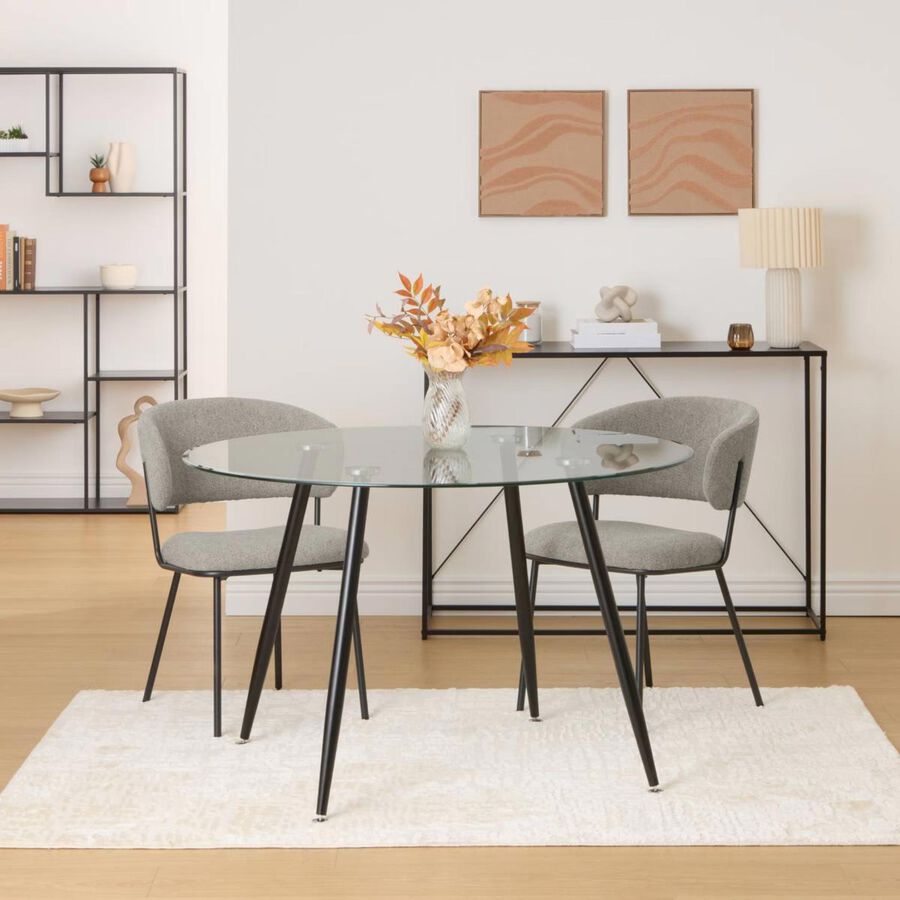 Sill&oacute;n de comedor topo de chenilla Borel 