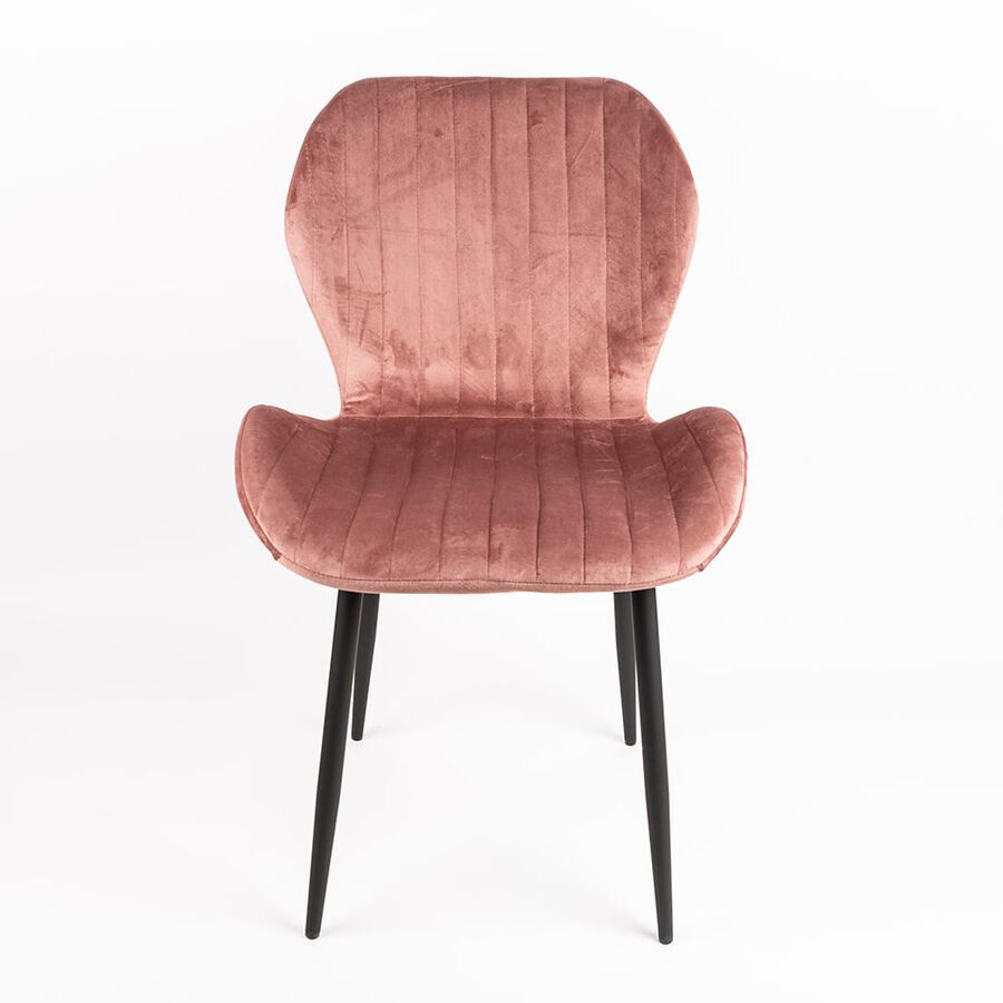 Silla de comedor de terciopelo rosa Lydia 54x50x86cm Clau&Chloe