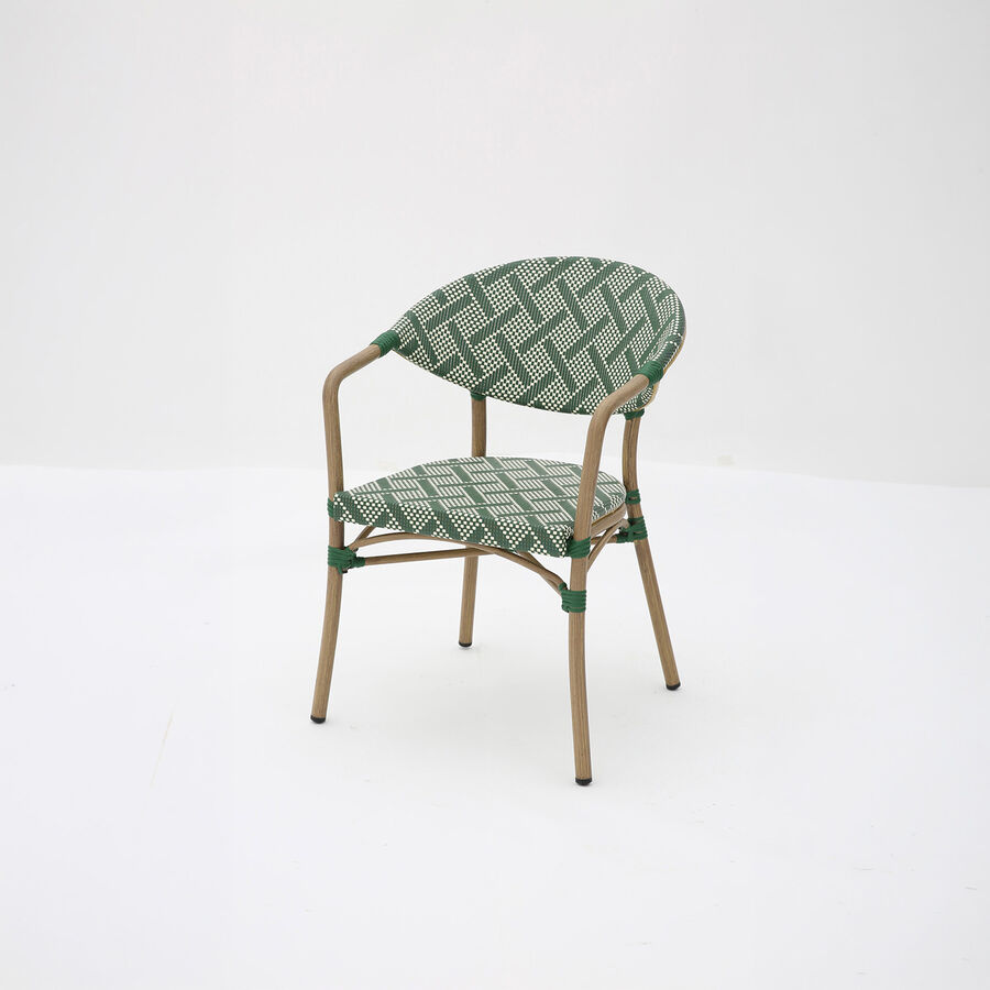 Silla de jard&iacute;n de rat&aacute;n sint&eacute;tico verde Selva 57x60x83cm