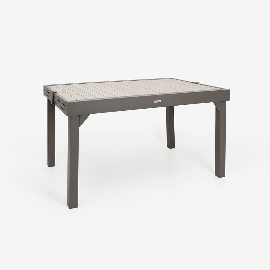 Mesa extensible gris de aluminio Palma 140/270x90cm