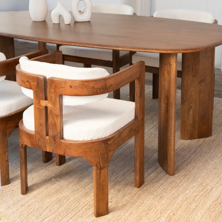 Silla de comedor de madera de mango Brislava 55x55x76cm Clau&Chloe