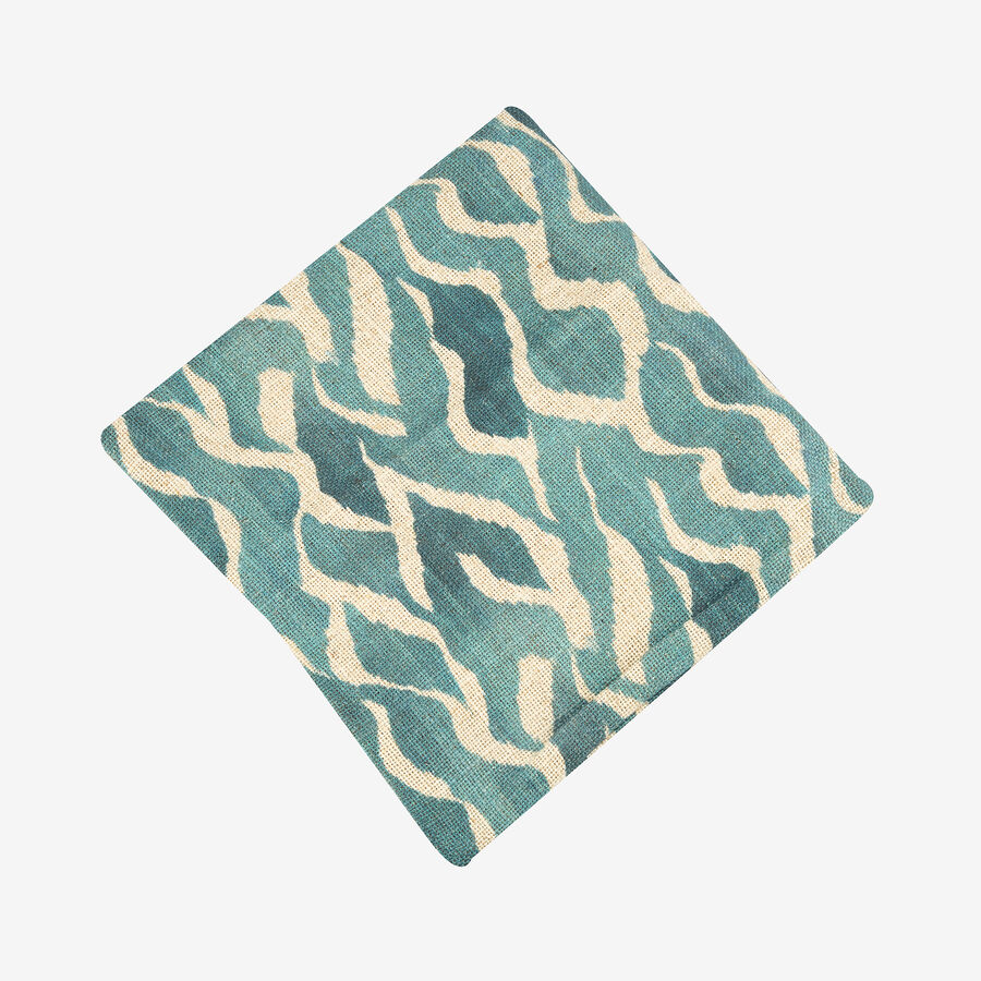 Funda de cojín de algodón azul Sibori 45x45cm