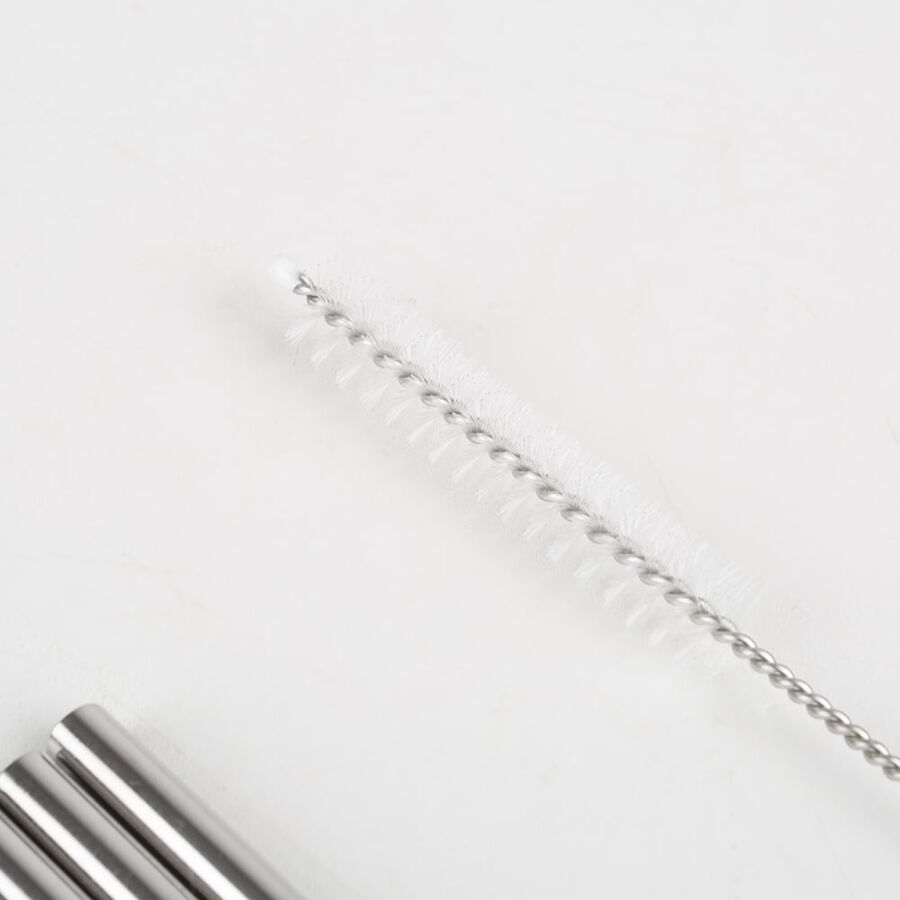 Set de 4 pajitas de acero inoxidable con cepillo Dalvik