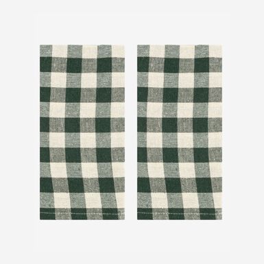 Set de 2 servilletas de algodón verde Vichy43x43cm