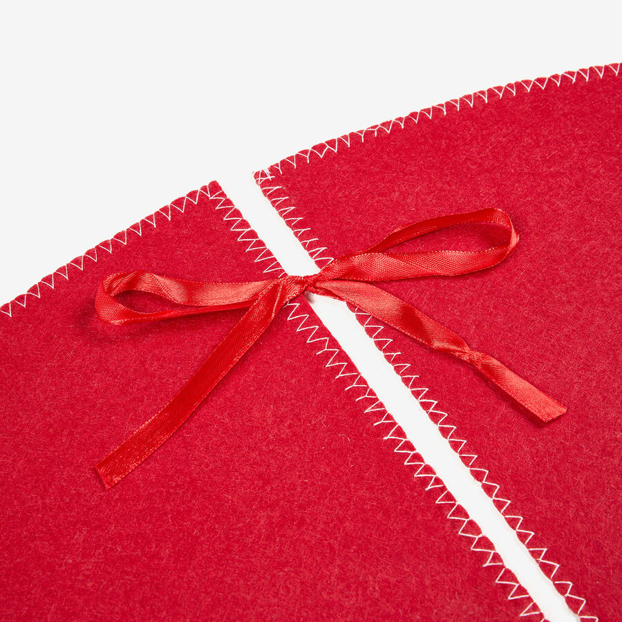 Alfombra para árbol roja con Ciervo tartán Ø90cm