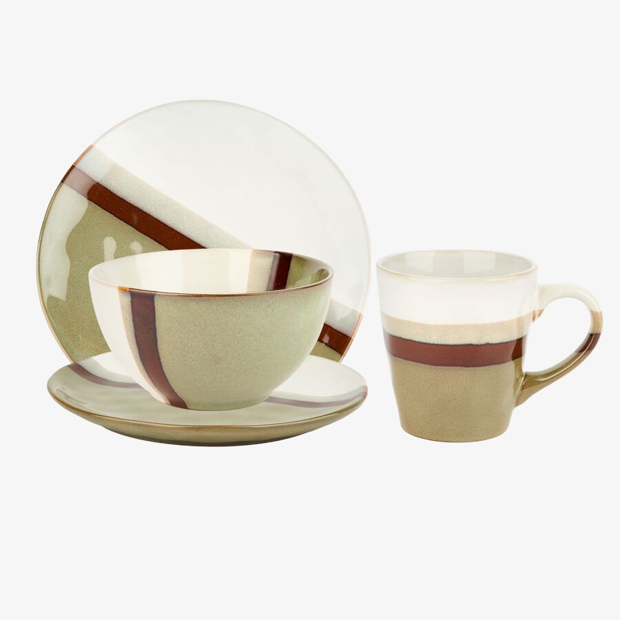 Vajilla de cer&aacute;mica caqui Sotres