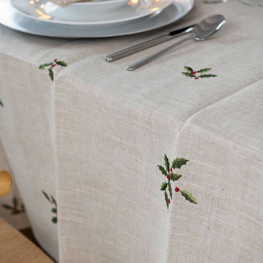 Mantel de lino beige Acebo 150x250cm