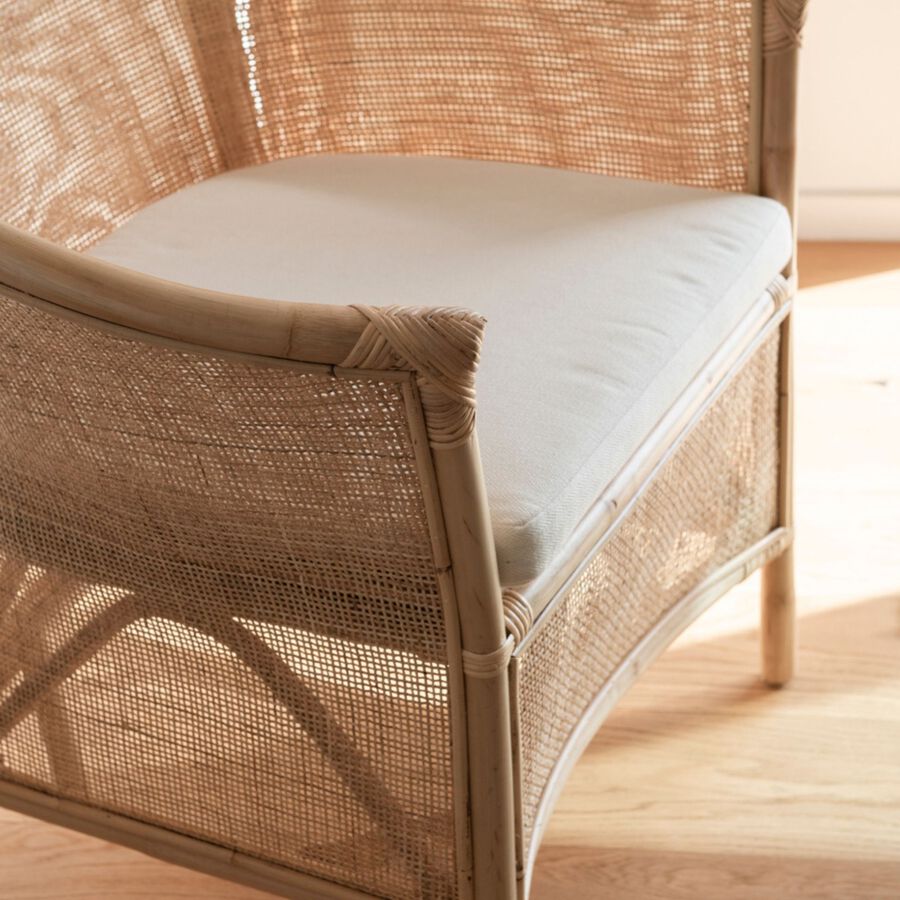 Butaca de ratán beige Milos 76x65x80cm