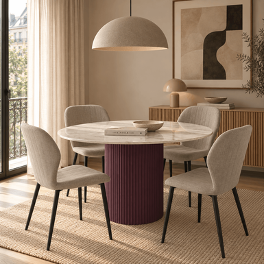 Mesa de comedor de madera de mango y m&aacute;rmol Zurich &Oslash;120x76cm Clau&Chloe