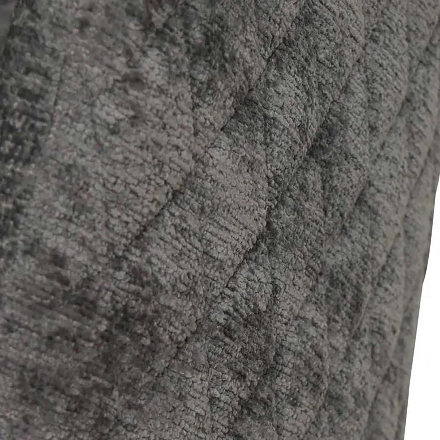Sill&oacute;n de comedor gris de chenilla con patas negras Zarel 