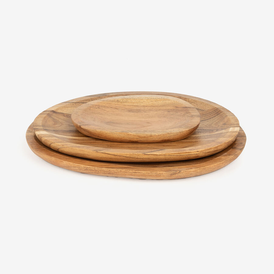 Centro de mesa de madera de acacia Simal 27x40cm