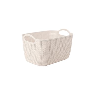 Cesta de polipropileno beige Badet 24x16x14cm